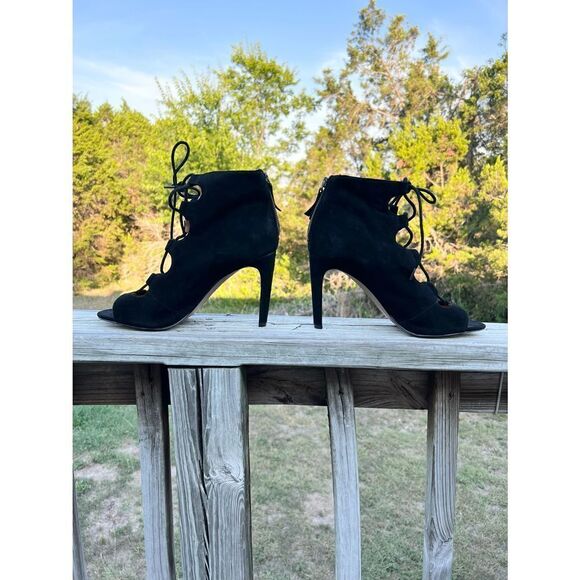 Nine West Peep Toe Lace up Heels - Picture 1 of 11